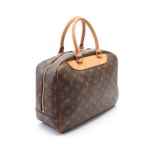 Louis Vuitton Deauville Bowling Vanity Monogram Handbag Canvas Brown